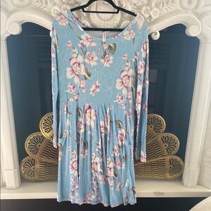 Floral Blue Kids Dress